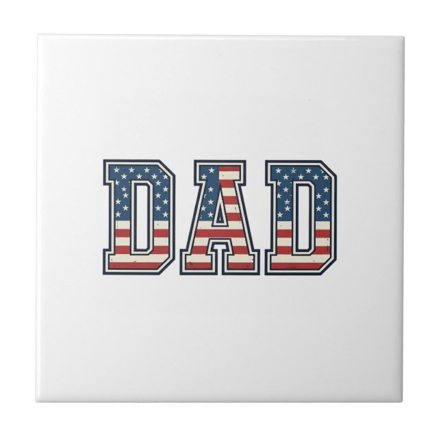 Azulejo Diseño vectorial de letras de bandera de papá patr (Frente)