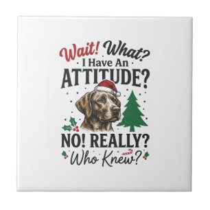 Azulejo Diseño Vectorial de Navidad con Actitud de Perro D