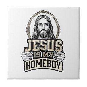 Azulejo Diseño vectorial grabado vintage Jesús es mi compa