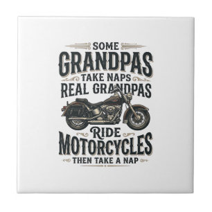 Azulejo Diseño vectorial vintage de siesta en motocicleta