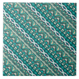 Azulejo Diseño verde lindo patrones aztecas diseño
