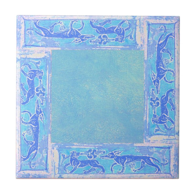 Azulejo Diseños Antiguos En El Cielo Azul Cuarto De Cuatro (Frente)