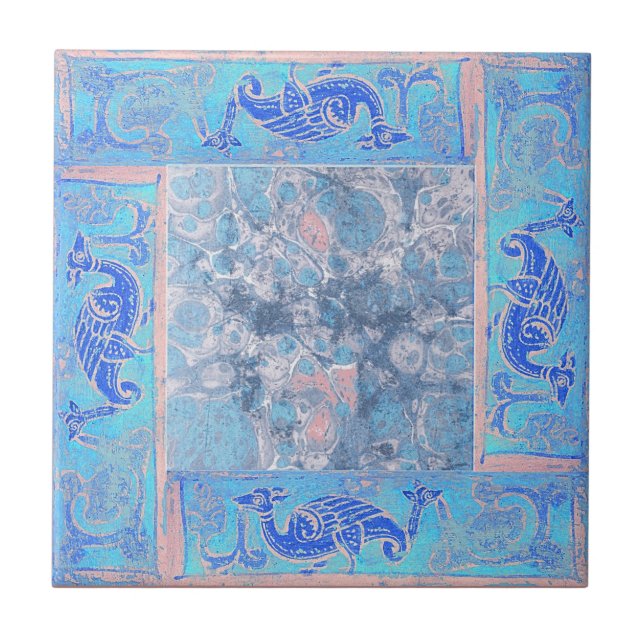 Azulejo Diseños Antiguos En El Cielo Azul Tercio De Cuatro (Frente)