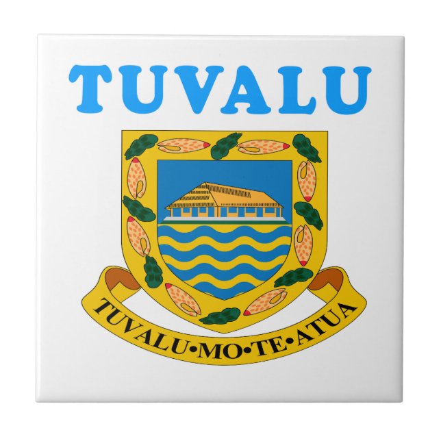 Azulejo Diseños del escudo de armas de Tuvalu (Frente)