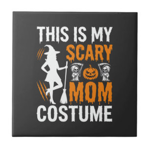 Azulejo Disfraz de Bruja de Halloween Mamá Divertida y Ate