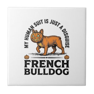 Azulejo Disfraz de camisa de calabaza de Bulldog Francés d