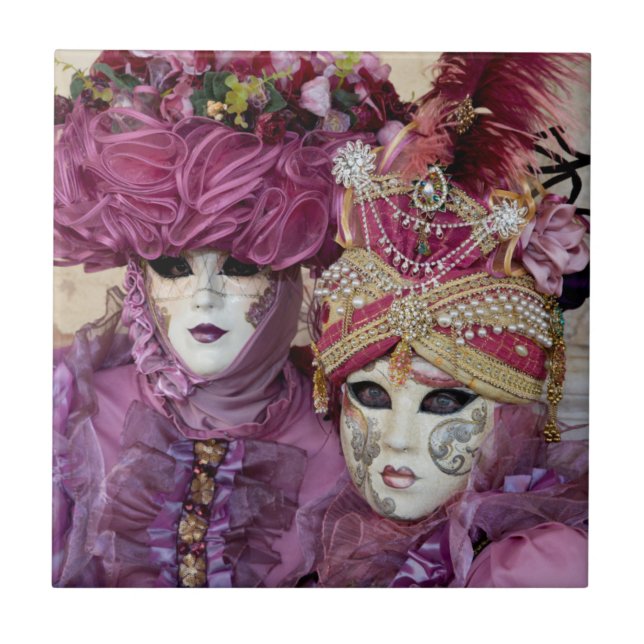 Azulejo Disfraz de Carnaval morado, Venecia (Frente)