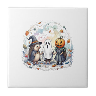 Azulejo Disfraz de erizos lindos de Halloween