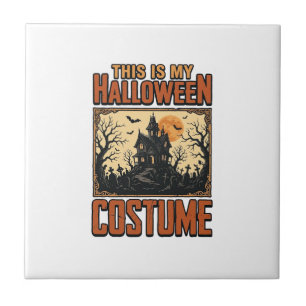 Azulejo Disfraz de Halloween Casa Embrujada Camiseta Vinta