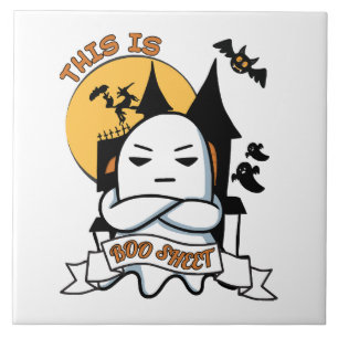 Azulejo Disfraz de Halloween de fantasma divertido Boo