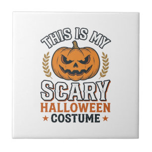 Azulejo Disfraz de Halloween espantoso Calabaza Diseño vec