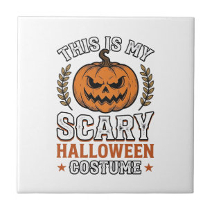 Azulejo Disfraz de Halloween espantoso Calabaza Diseño vec