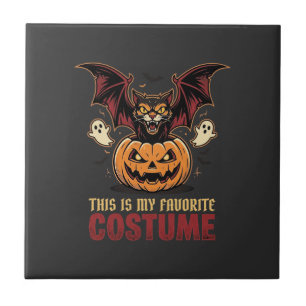 Azulejo Disfraz de Halloween Monstruo Calabaza Gótico Vect
