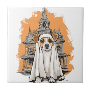 Azulejo Disfraz de perro fantasmal � Perro espeluznante
