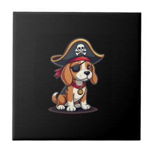 Azulejo Disfraz de pirata Beagle Bandera Jolly Roger Cráne