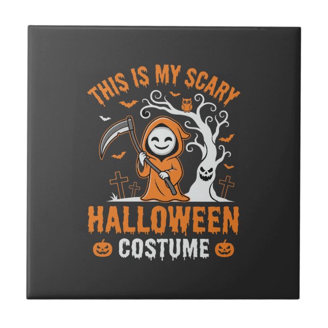Azulejo Disfraz divertido de la Parca para Halloween Cemen (Frente)