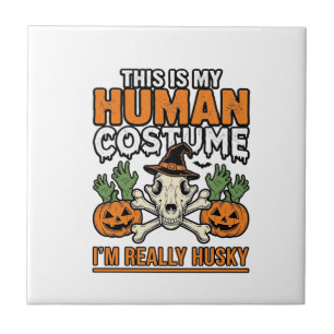 Azulejo Disfraz Humano Husky Divertido Camiseta Perro Hall