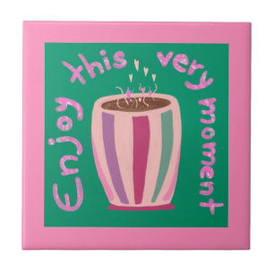 Azulejo Disfruta este momento de una cita de café caliente