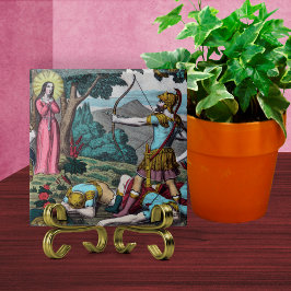 Azulejo Disparan a St. Philomena con flores