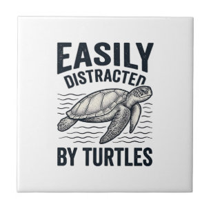 Azulejo Distraído Fácilmente Por Tortugas Diseño De Camise
