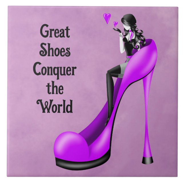 Azulejo Diva de la moda en Stiletto Purple  (Frente)