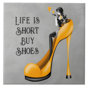 Azulejo Diva de moda en Stiletto Golden