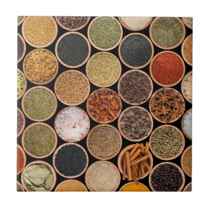Azulejo Diversas especias e ingredientes alimentarios