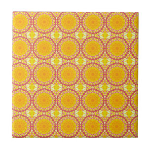 Azulejo Diversión con naranja y rojo