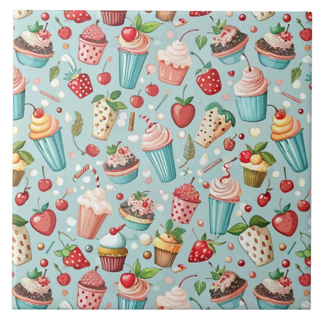 Azulejo Diversión de Helado (Frente)