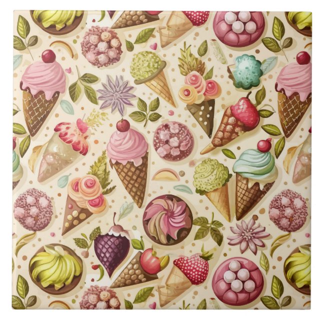 Azulejo Diversión de Helado (Frente)