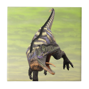 Azulejo Divertido Arte Prehistórico de Aucasaurus Rugiendo