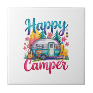 Azulejo Divertido Feliz Campista Ropa de Camping Remolque 