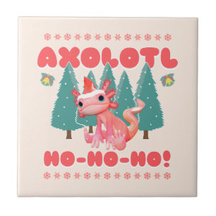 Azulejo ¡Divertido Feliz Navidad Axolotl Ho-Ho-Ho!