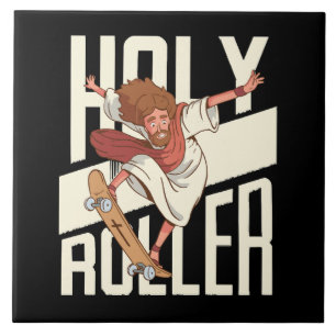 Azulejo Divertido Jesús de Patinaje sobre Ruedas Holy Roll