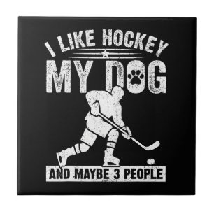Azulejo Divertido Me Gusta El Hockey Mi Perro Y Quizás 3 P