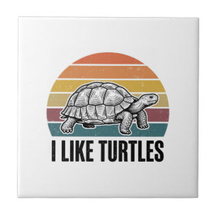 Azulejo Divertido Me gustan las Tortugas Camiseta con Grab