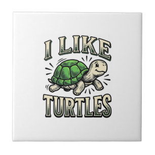 Azulejo Divertido Me Gustan Las Tortugas Diseño De Camiset