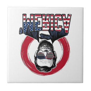 Azulejo Divertido Merica Patriótico Presidente Vintage Vec