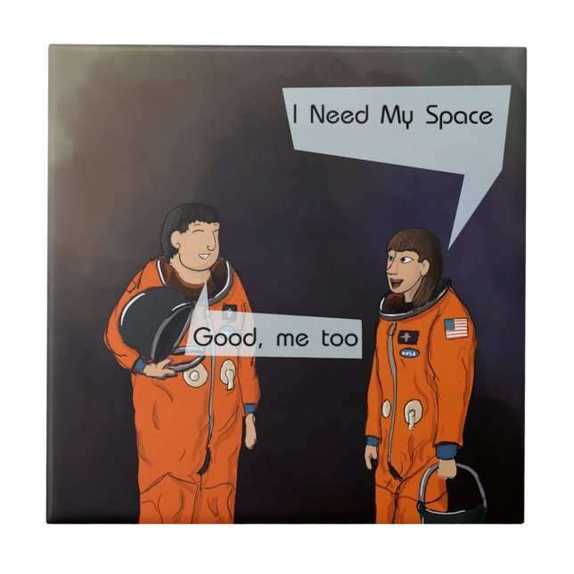 Azulejo Divertido Necesito Mi Espacio (Frente)