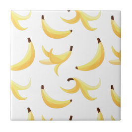 Azulejo Divertido patrón de plátano amarillo retro editabl
