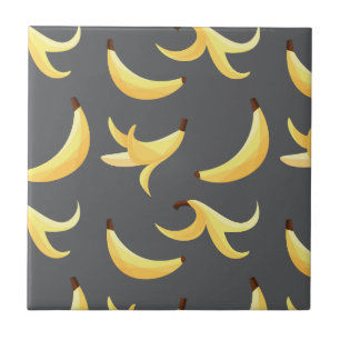 Azulejo Divertido patrón de plátano amarillo retro editabl