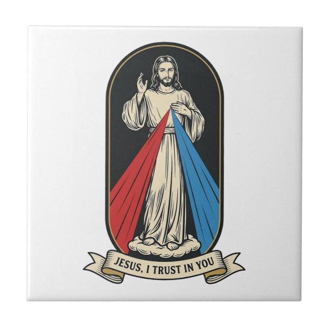 Azulejo Divina Misericordia Jesús Vintage (Frente)