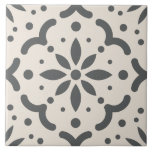 Azulejo DIY geométrico moderno blanco negro<br><div class="desc">Formas geométricas modernas en blanco y negro en formas estilizadas de hoja y círculo para sus proyectos DIY. Crea un baño de chapa,  baldosas de ducha,  ducha de baño,  chimenea en los alrededores. También puedes enmarcarlo como una caja de tejas o de conservas.</div>