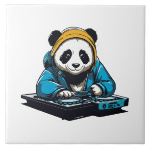 Azulejo DJ Kawaii Panda