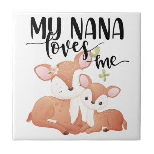 Azulejo Doe and Fawn Mi Nana me ama