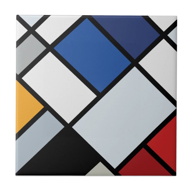 Azulejo Doesburgo - Contra-composición de disonancias (Frente)