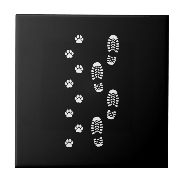 Azulejo Dog Walk Foot Print Dog Walker Dog Walking (Frente)