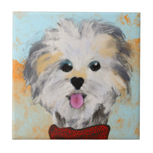 Azulejo Doggie in turtleneck cerámica