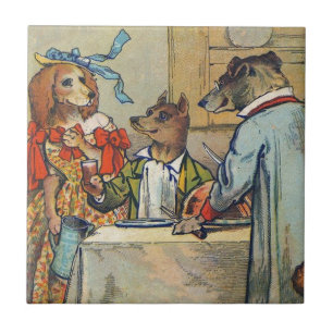 Azulejo Doggy de la cena victoriana de perro Vestido