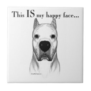 Azulejo Dogo Argentino Happy Face